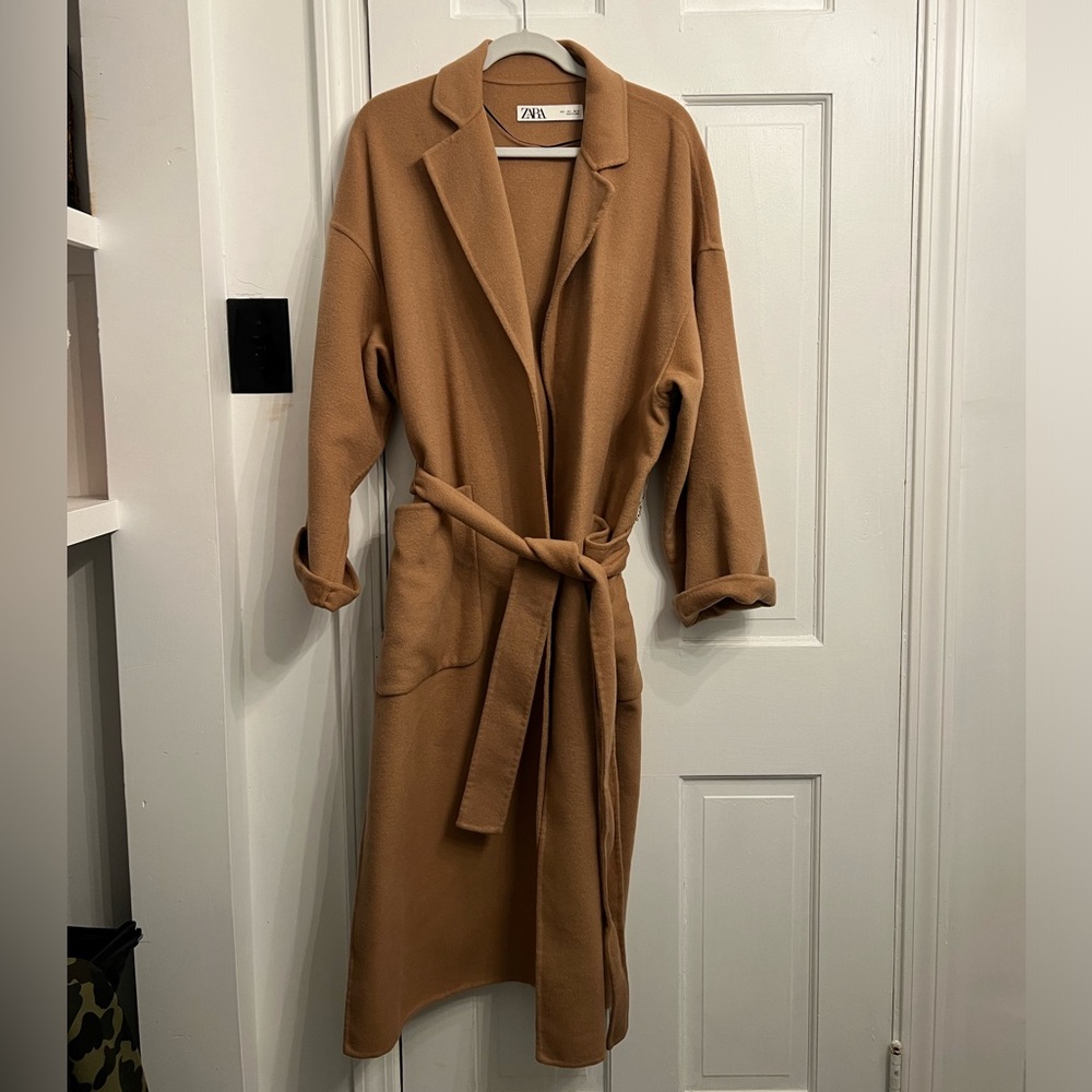 Zara Camel long Peacoat